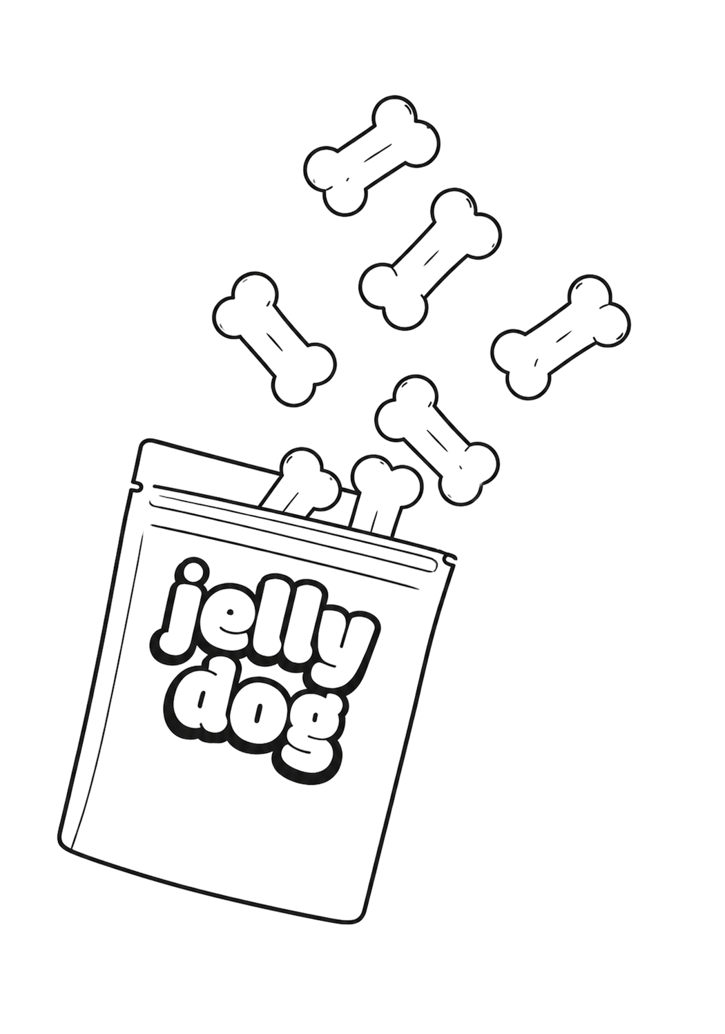 Ilustração do pote jelly dog
