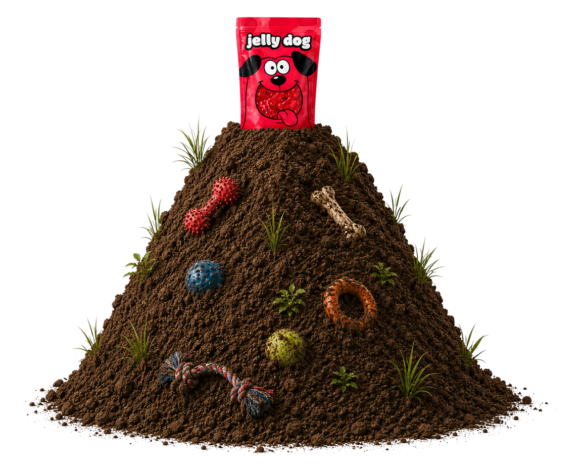 jelly dog no jardim